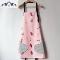 围裙女时尚家用厨房防水防油创意围腰可爱工作PVC塑料可擦手围裙 三维工匠