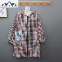 时尚秋冬棉布带帽长袖拉链工作服正穿衣男女加大围裙大人罩衣厚 三维工匠