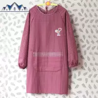围裙长袖家用厨房男倒褂棉韩版可爱身带袖子女大人工作服罩衣 三维工匠