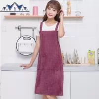 棉粗布围裙家用厨房做饭防油防污防脏女成人罩衣时尚无袖工作服 三维工匠