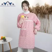 围裙厨房家用日式时尚可爱女长袖防水防油大人罩衣做饭外套工作服 三维工匠
