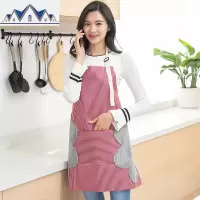 可擦手围裙女家用厨房防水防油时尚创意韩版可爱围腰做饭罩衣大人 三维工匠