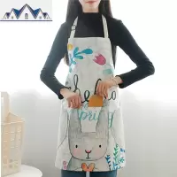 创意可擦手卡通兔子围裙家用成人厨房防污防油餐厅工作服女围裙 三维工匠