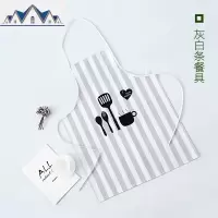 ins风防水防油PU可爱创意围裙成人韩版时尚围腰北欧工作家用厨房 三维工匠
