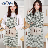 围裙腰家用厨房罩衣大人女时尚外套长袖加厚棉麻可爱日系工作服 三维工匠