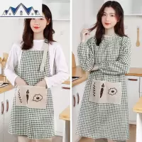围裙腰家用厨房罩衣大人女时尚外套长袖加厚棉麻可爱日系工作服 三维工匠