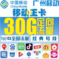 中国移动手机卡大王卡|广东广州电话卡流量卡手机号1元1G国内流量