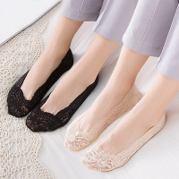 【5双装】【四周硅胶防滑】品彩袜子女蕾丝船袜女夏季超薄袜丝袜女