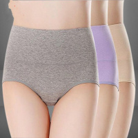 [品彩]5条95%棉女士内裤高腰棉纯色棉收腰收腹性感三角裤头