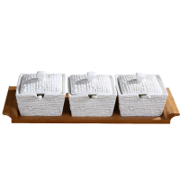 调料收纳盒陶瓷调味罐套装调料罐调料瓶盐罐调味瓶调味盒三件套