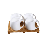 欧式陶瓷咖啡套杯竹木情侣对杯办公饮水杯礼品套装杯子陶瓷