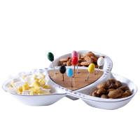 陶瓷创意干果盘 欧式水果盘甜点盘干果盘点心盘 分格糖果盘送叉子