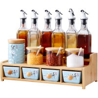 陶瓷调料盒套装家用调料架油瓶盐罐密封罐玻璃厨房用品置物架