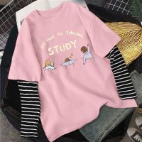 多款多色 长袖T恤女假两件薄款2020春新款韩版卡通人物学生潮衫伊格