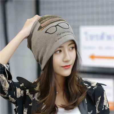 (帽子围脖二合一)冬帽子女韩版头巾帽保暖多功能月子帽包头帽衫伊格