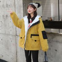 羊羔毛外套少女2020新款冬装韩版百搭棉衣初中高中学生工装棉服潮衫伊格