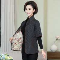 中老年女春秋棉马夹外套大码时尚妈妈装马甲背心坎肩开衫短款上衣衫伊格