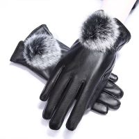 皮手套女冬保暖加绒加厚触屏防水学生户外骑车电动车开车棉手套女衫伊格