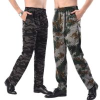 春夏薄款中年迷彩松紧腰长裤男劳保休闲裤工地工作裤大码宽松运动 衫伊格(shanyige)
