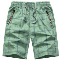 格子男士短裤夏季五分裤男宽松沙滩裤运动花加肥加大裤衩外穿