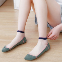 袜子女韩版短袜夏季薄款船袜女棉底吸汗水晶玻璃丝袜女ins潮女袜衫伊格
