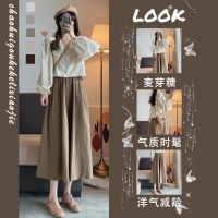2021年秋季新款法式甜美风设计感气质衬衫小个子a字半身裙两件套衫伊格