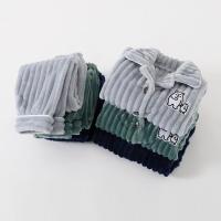 儿童秋冬季法兰绒睡衣男童女童大童加绒加厚宝宝珊瑚绒套装家居服衫伊格