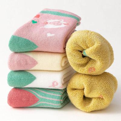 3双5双装儿童袜子加厚加绒宝宝毛圈袜秋冬中大童1-9岁保暖童袜衫伊格