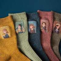 五双装袜子女中筒袜日系卡通动漫少女长袜原宿复古棉袜高腰秋冬女威珺