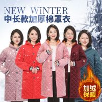 新款冬季罩衣加绒加厚保暖大码外套中长款棉服厨房围裙男女工作服衫伊格
