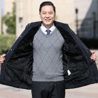 中老年人加绒加厚棉衣中年男士棉袄外套爸爸爷爷装冬季男羽绒棉服衫伊格