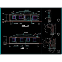 （实物图纸）一层新农村坡屋顶田园风格房屋建筑施工设计图15.3x11.3（）