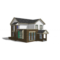 (实物图纸)二层新农村自建房屋设计图纸别墅设计图CAD设计图A209()