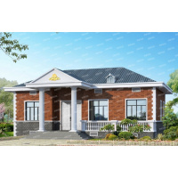 （实物图纸）乡间一层农村房子设计图（带阁楼及架空层）15x15（）