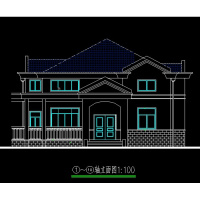 （实物图纸）A177一层欧式带阁楼别墅设计图 13x17（）