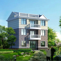 (实物图纸)三层农村别墅设计图效果图 全套建筑施工自建房图纸 11米X10米()