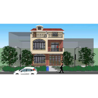 (实物图纸)三层新农村农民自建房屋设计图纸别墅施工图CAD建筑设计图A64()