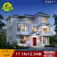 (实物图纸)小别墅设计图纸三层农村自建房子欧式现代简约复式全套施工效果()