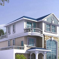 超漂亮三层带阁楼别墅效果图带施工图新农村自建房屋住宅图纸（）