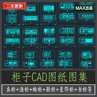家装室内衣柜酒柜橱柜图库家具CAD平面立面节点大样施工图纸（盘货）（）