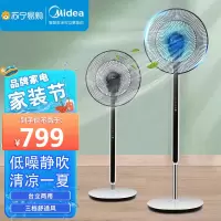 美的(Midea)变频遥控落地扇FSD35YAR 24档风速 15小时定时 双层扇叶 家用升降摇头节能电风扇 台立两用
