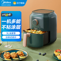 美的(Midea)空气炸锅家用新款大容量全自动多功能电炸机薯条机 3L容量 森墨绿丨KZ30E201G