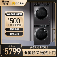 海尔(Haier)洗烘干套装直驱变频热泵烘干智能物联 XQG100-BD14176LU1+HBNS100-FQ176U1