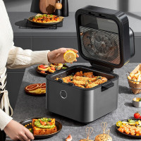 美的(Midea)空气炸锅7.3L大容量多功能可视窗蒸汽水雾嫩烤箱无油烘焙不粘锅KZS7301XM(线下同款