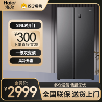 海尔(Haier)538升对开门嵌入冰箱 一级双变频节能 精控多路送风 智+魔方视窗 BCD-538WGHSSEDB9