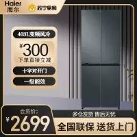 海尔(Haier)十字对开门冰箱 403升四开门 一级变频 风冷无霜 一级能效 BCD-403WLHTDEDC9U1