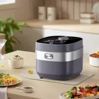 小熊(bear)陶瓷釉电饭煲智能多功能微压电饭锅大容量杂粮饭D40N1 碧玺灰色4升电饭煲