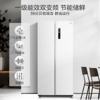 美的(Midea)470L一级能效双开门变频对开门智能家电风冷无霜超薄机身大容量可嵌入家用冰箱 MR-490WKPZE