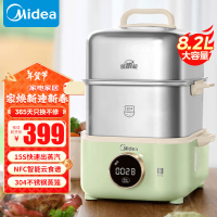 美的(Midea)锁嫩舱mini电蒸锅 多功能家用电锅蒸包子锅电热锅煮蛋器蒸炖锅不锈钢双层蒸笼大容量ZGC2818X99