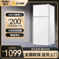 海尔(Haier)冰箱双开门小电冰箱超薄直冷冰箱小型家用租房智能家电省电节能冰箱BCD-123GHTMZ0WV